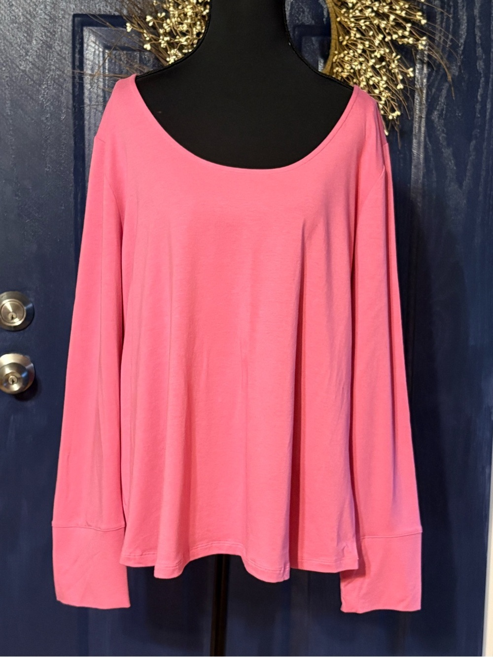 Soma Poet Pink Scoop Neck Long Sleeve Tee size XL NWT